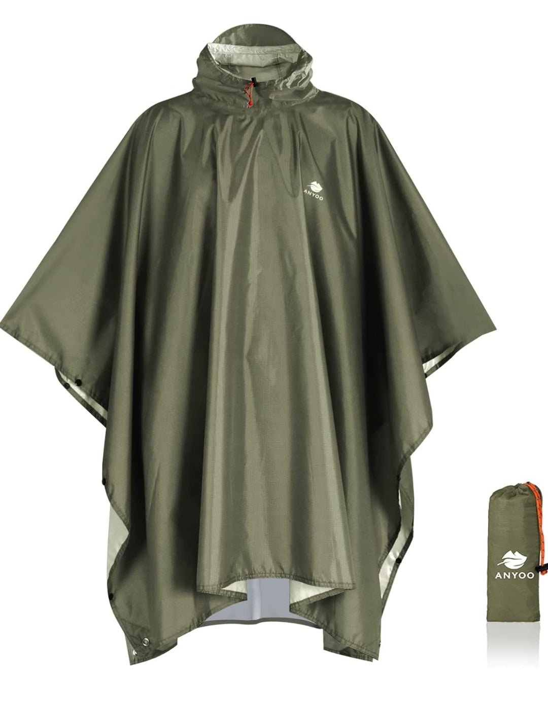 Anyoo Lightweight Waterproof Rain Poncho – Reusable Hooded Jacket for Hiking and Outdoor Adventures - Rando Lover