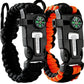 Atomic Bear Paracord Bracelets (Set of 2) - Adjustable with Fire Starter and Loud Whistle - Ideal for Hiking, Camping, Fishing, and Hunting - Black & Black/Orange - Rando Lover