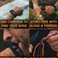 Atomic Bear Paracord Bracelets (Set of 2) - Adjustable with Fire Starter and Loud Whistle - Ideal for Hiking, Camping, Fishing, and Hunting - Black & Black/Orange - Rando Lover