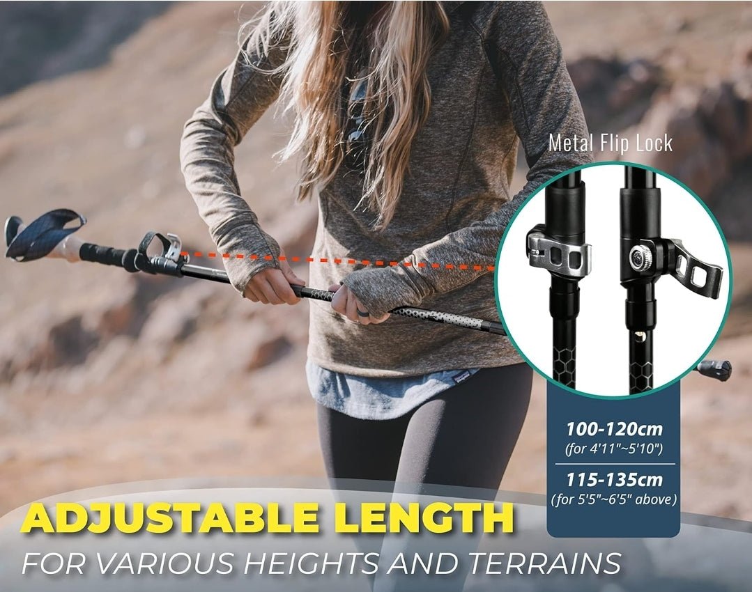 Trekology Trek - Z Collapsible Hiking & Trekking Poles – Stability and Support for Men, Women, and Seniors, Set of 2 - Rando Lover