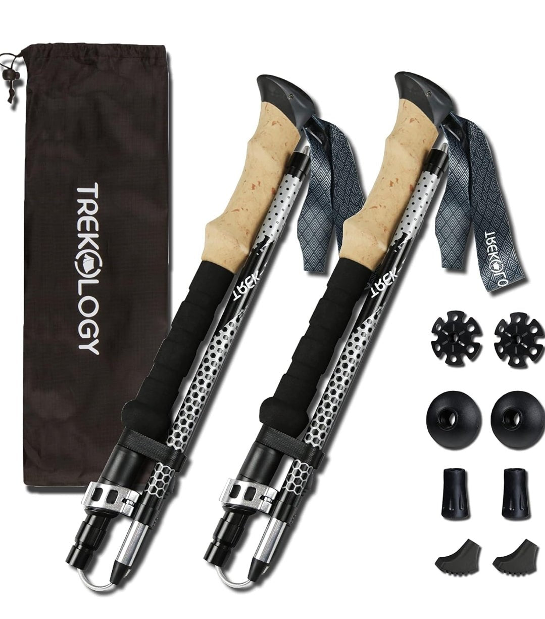 Trekology Trek - Z Collapsible Hiking & Trekking Poles – Stability and Support for Men, Women, and Seniors, Set of 2 - Rando Lover