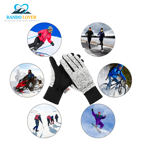 Gants thermiques pour Randonneurs Gris - ExpeditionMax - Randolover