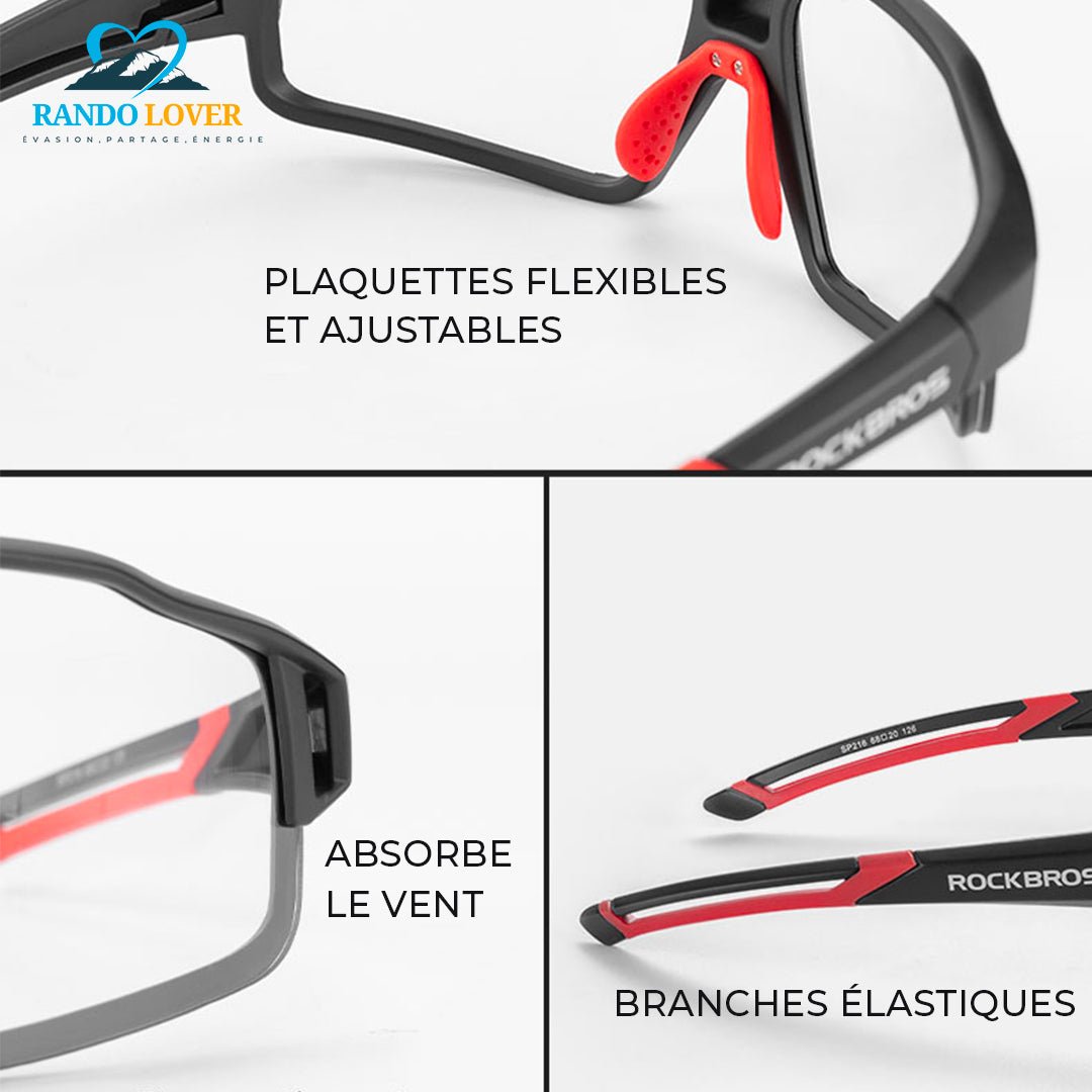 Lunettes de soleil photochromiques pour randonnée Rouge – Maxiconfort - Randolover