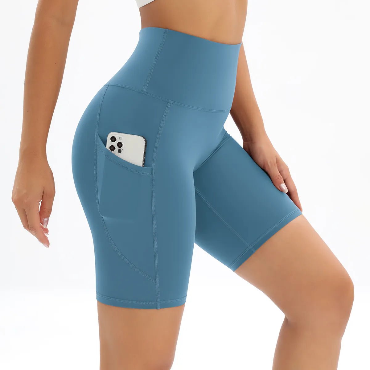 Short de Sport Respirant Taille Haute pour Femme - Fitness, Marche, Yoga - Rando Lover