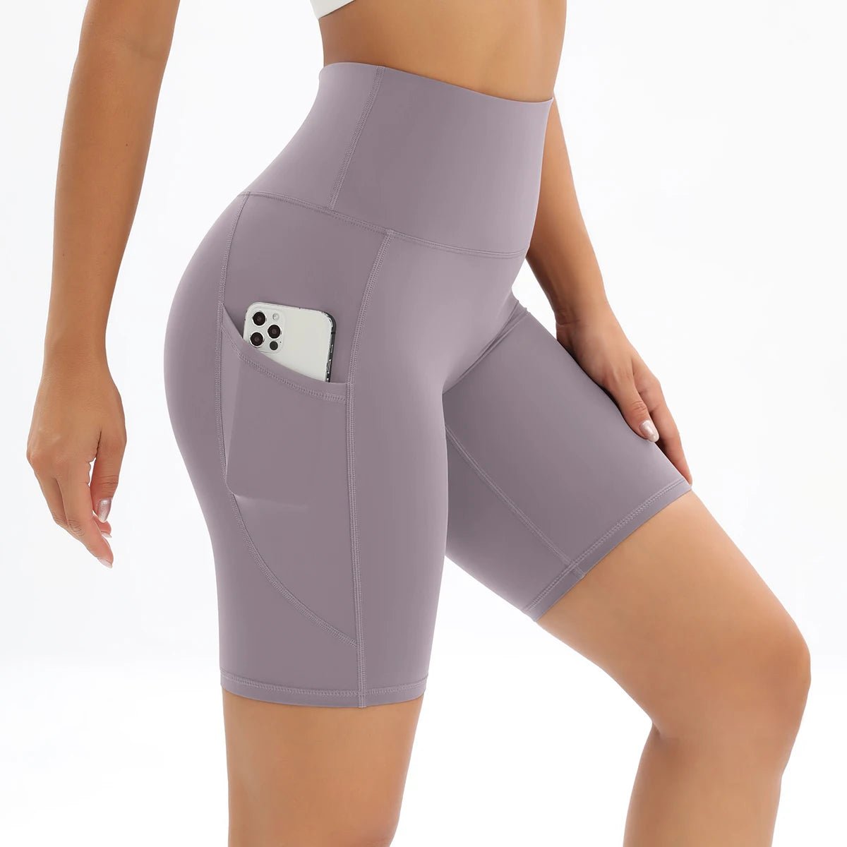 Short de Sport Respirant Taille Haute pour Femme - Fitness, Marche, Yoga - Rando Lover
