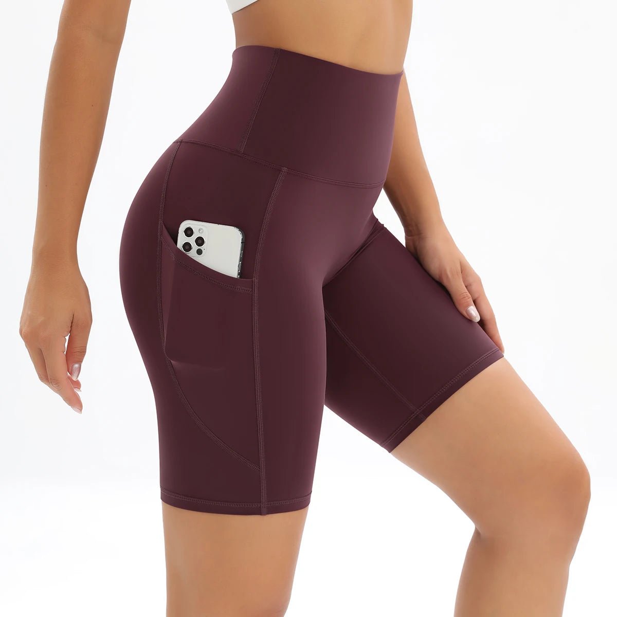 Short de Sport Respirant Taille Haute pour Femme - Fitness, Marche, Yoga - Rando Lover