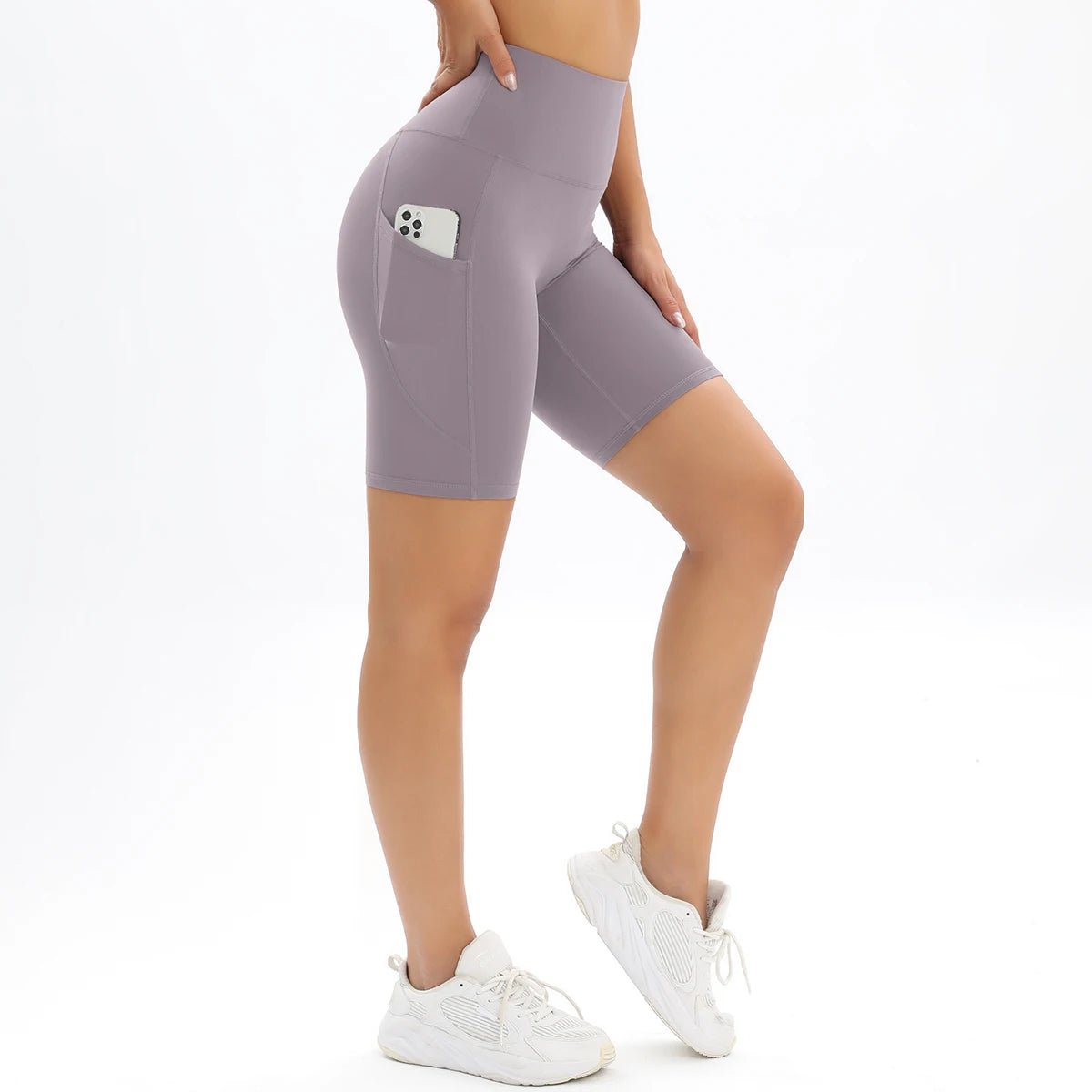 Short de Sport Respirant Taille Haute pour Femme - Fitness, Marche, Yoga - Rando Lover