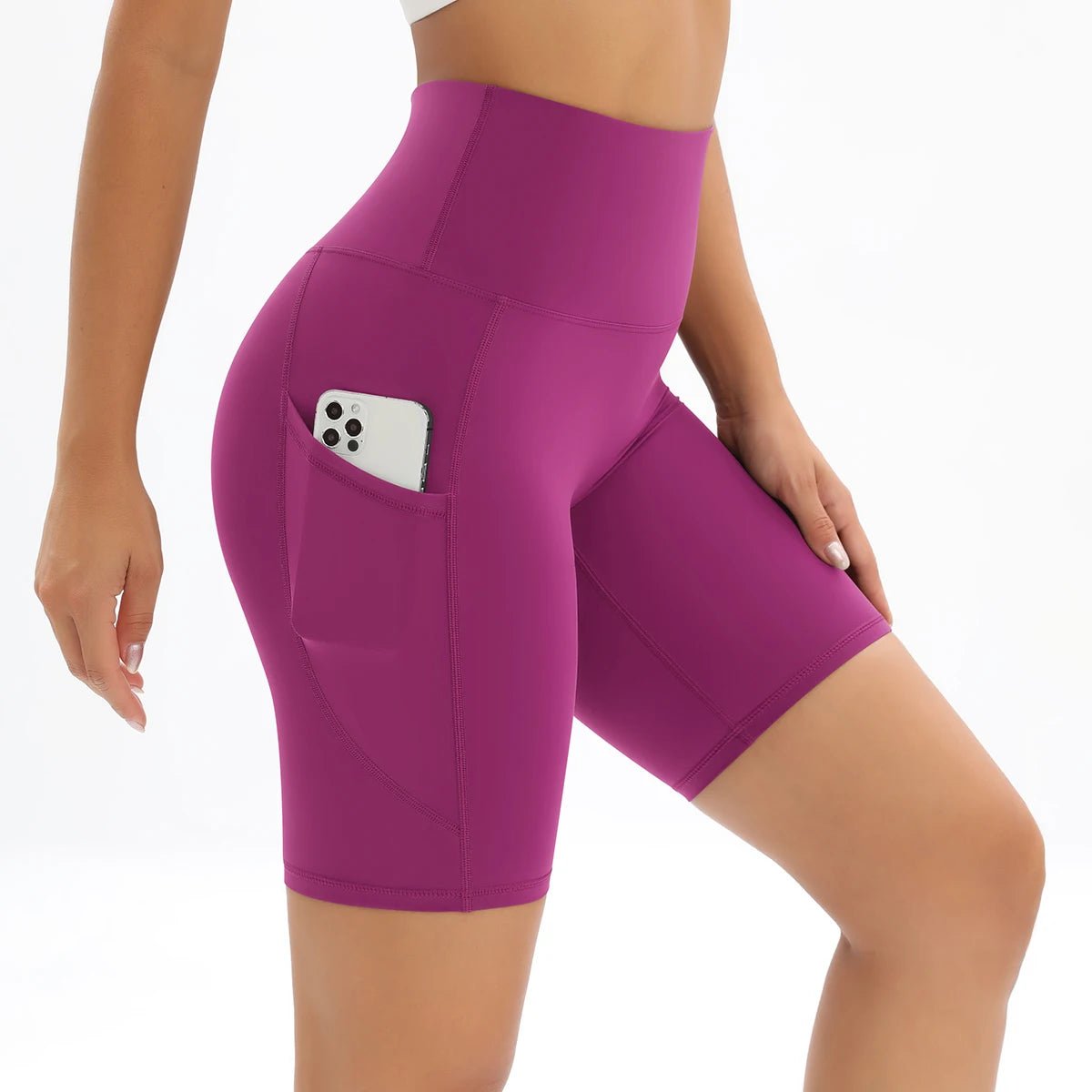 Short de Sport Respirant Taille Haute pour Femme - Fitness, Marche, Yoga - Rando Lover